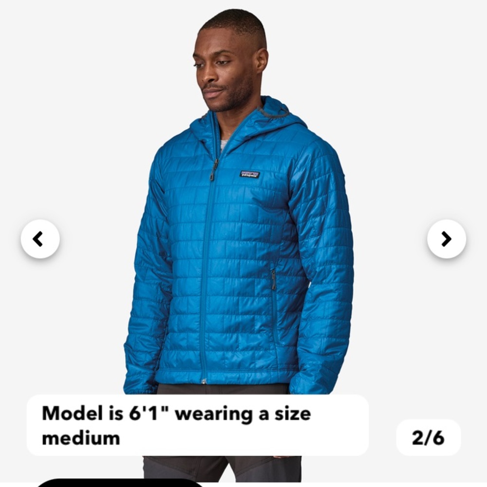 Patagonia Blue Hooded Puffer Jacket
